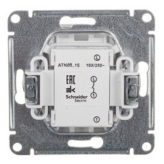 Выключатель Systeme Electric AtlasDesign одноклавишный встраиваемый белый с самовозвратом (ATN000115) - фото 3