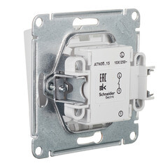 Выключатель Systeme Electric AtlasDesign одноклавишный встраиваемый белый с самовозвратом (ATN000115) - фото 2