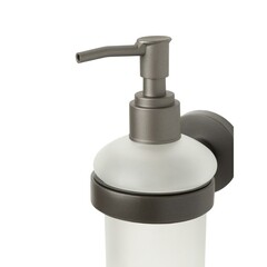 Дозатор для мыла Zenfort 21583 с держателем стекло матовый/металл графит (102078) - фото 3