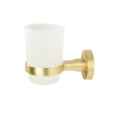 Стакан для ванной Zenfort 23584 с держателем стекло матовый/металл золото (102055) - фото 4