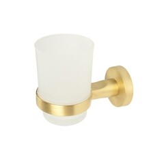 Стакан для ванной Zenfort 23584 с держателем стекло матовый/металл золото (102055) - фото 3