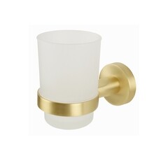 Стакан для ванной Zenfort 23584 с держателем стекло матовый/металл золото (102055) - фото 1