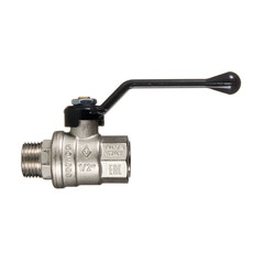 Кран шаровой латунный Bugatti 1/2 ВР(г) х 1/2 НР(ш) ручка прямой (3050211) - фото 3