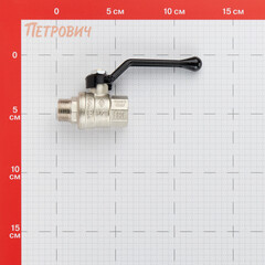 Кран шаровой латунный Bugatti 1/2 ВР(г) х 1/2 НР(ш) ручка прямой (3050211) - фото 2