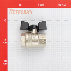 Кран шаровой латунный Bugatti 3/4 ВР(г) х 3/4 ВР(г) бабочка прямой (03020182) - фото 2