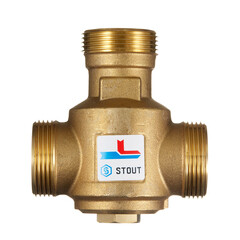 Клапан термостатический Stout 1 1/4 НР(ш) х 1 1/4 НР(ш) х 1 1/4 НР(ш) для твердотопливных котлов 55 °С (SVM-0030-325504) - фото 4
