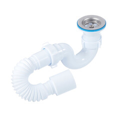 Сифон для душевого поддона АНИ пласт 1 1/2х40 мм проточный слив d50 мм с выпуском d70 мм с соединением 40/50 мм (E115) - фото 1