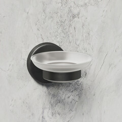 Мыльница для ванной Zenfort 20585 с держателем стекло/металл черная (102039) - фото 4