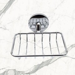 Мыльница для ванной Delphinium 41869 с держателем стекло/металл хром (102067) - фото 2