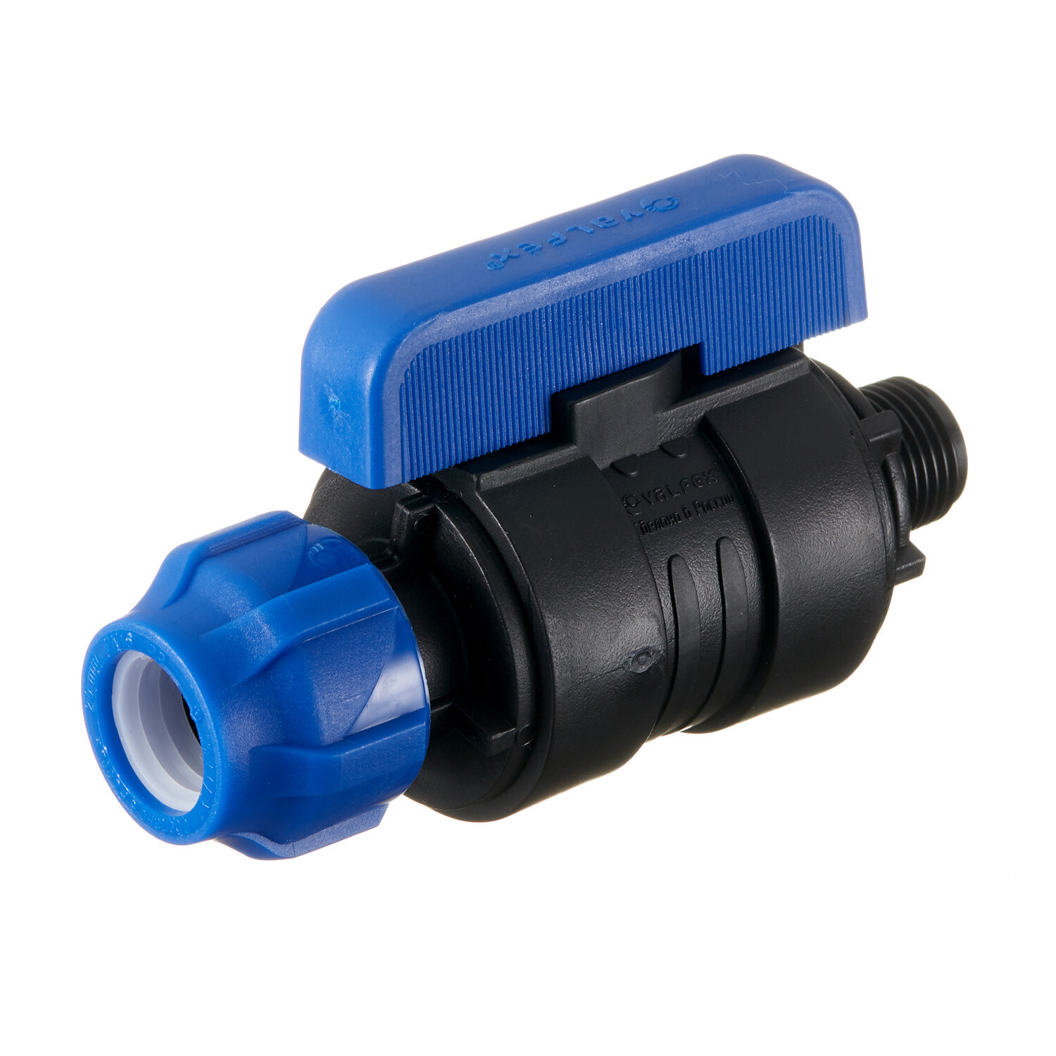 Кран шаровой ПНД Valfex компрессионный переходной 20х1/2 НР(ш)