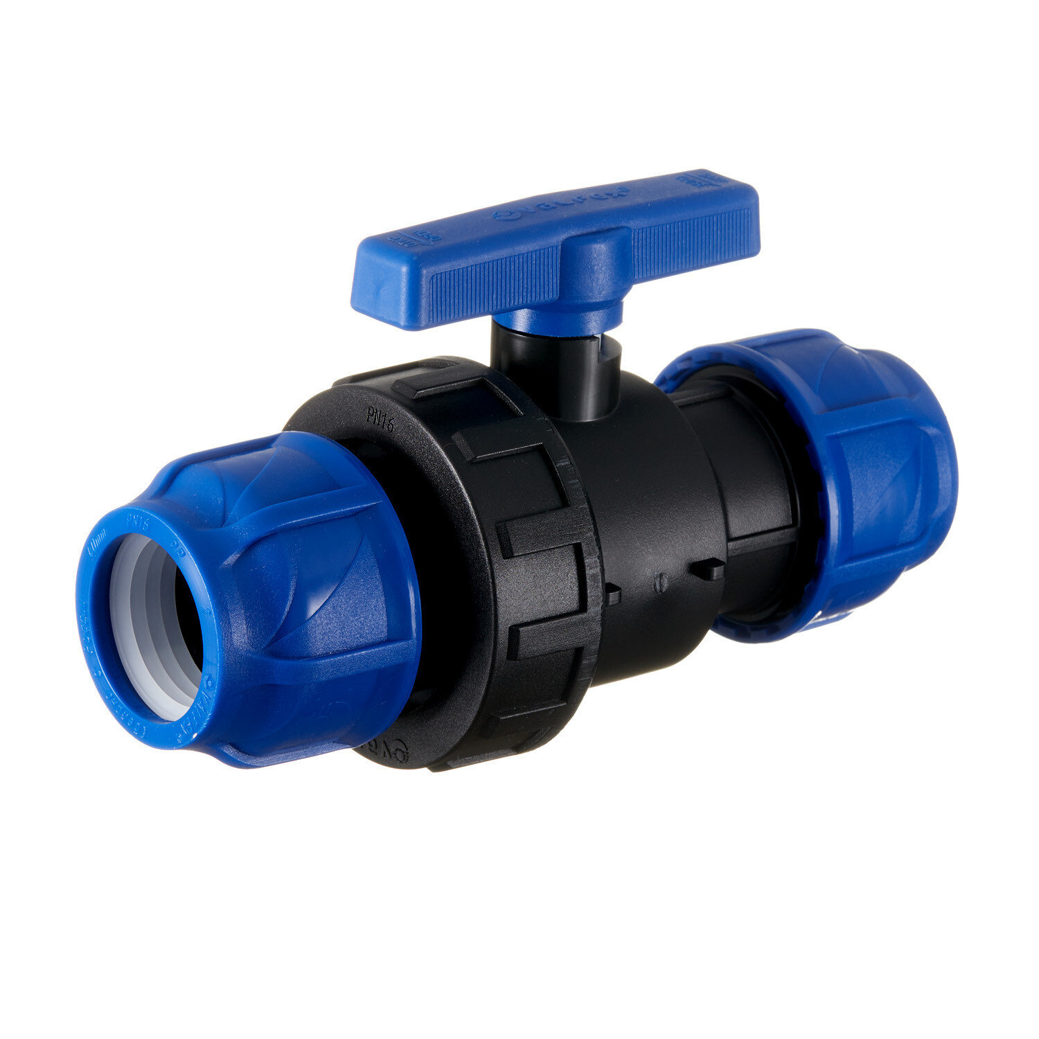 Кран шаровой ПНД Valfex компрессионный 40х40 мм