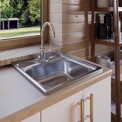 Мойка для кухни Ukinox Nord 50х50х13 см накладная сталь (Nr 500х500 0,4) - фото 3