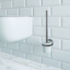 Ершик для унитаза Zenfort 21590 подвесной стекло/металл графит (102079) - фото 2