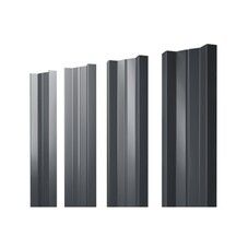 Евроштакетник односторонний М-образный 0,4 мм 100х1700 мм графитовый серый RAL 7024 прямой срез