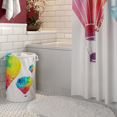 Корзина для белья WasserKraft Rossel 370х370х550 мм 75,2 л складная разноцветная (WB-572) - фото 3