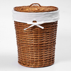 Корзина для белья WasserKraft Leine 460х460х570 мм 89 л коричневая (WB-350-L) - фото 4