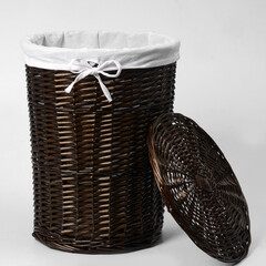 Корзина для белья WasserKraft Elbe 450х450х570 мм 90,6 л коричневая (WB-740-L) - фото 6