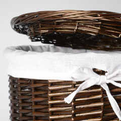 Корзина для белья WasserKraft Elbe 450х450х570 мм 90,6 л коричневая (WB-740-L) - фото 5