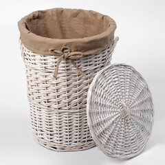 Корзина для белья WasserKraft Aller 280х280х400 мм 23,4 л белая (WB-106-S) - фото 6