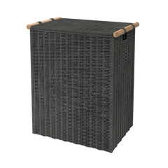 Корзина для белья WasserKraft Gollach 420х300х520 мм 65,5 л черная (WB-330-L) - фото 1