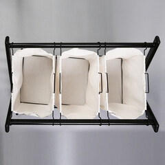 Корзина для белья WasserKraft Naab 790х720х465 мм 123 л складная белая/черная (WB-860-L) - фото 10