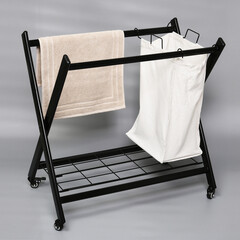 Корзина для белья WasserKraft Naab 790х720х465 мм 123 л складная белая/черная (WB-860-L) - фото 9