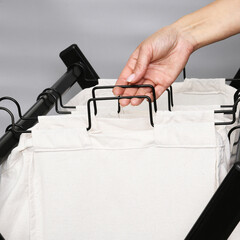 Корзина для белья WasserKraft Naab 790х720х465 мм 123 л складная белая/черная (WB-860-L) - фото 8