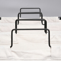 Корзина для белья WasserKraft Naab 790х720х465 мм 123 л складная белая/черная (WB-860-L) - фото 3