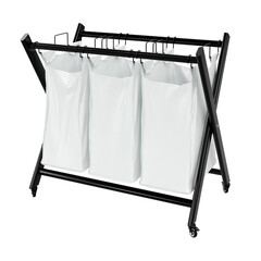 Изображение товара Корзина для белья WasserKraft Naab 790х720х465 мм 123 л складная белая/черная (WB-860-L)