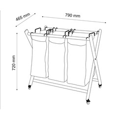 Корзина для белья WasserKraft Naab 790х720х465 мм 123 л складная белая/черная (WB-860-L) - фото 2