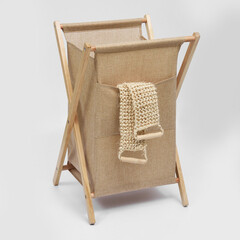 Корзина для белья WasserKraft Nau 420х410х650 мм 112 л складная бежевая (WB-771-L) - фото 6