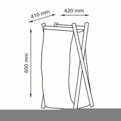 Корзина для белья WasserKraft Nau 420х410х650 мм 112 л складная бежевая (WB-771-L) - фото 2
