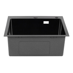 Мойка для кухни РМС 50х50х20 см врезная с коландером и дозатором сталь графит (MR-5050BL) - фото 10