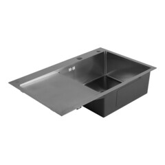 Изображение товара Мойка для кухни РМС 51х78х18 см врезная с крылом и дозатором сталь (MRK-7851R)