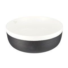 Изображение товара Раковина Corsa Deco Groove 36 см накладная черная/белая матовая (ABGR36BW)