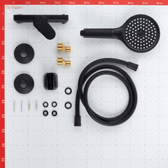 Смеситель для душа без излива Corsa Deco CX черный матовый с лейкой однорычажный (FSHCXB) - фото 10