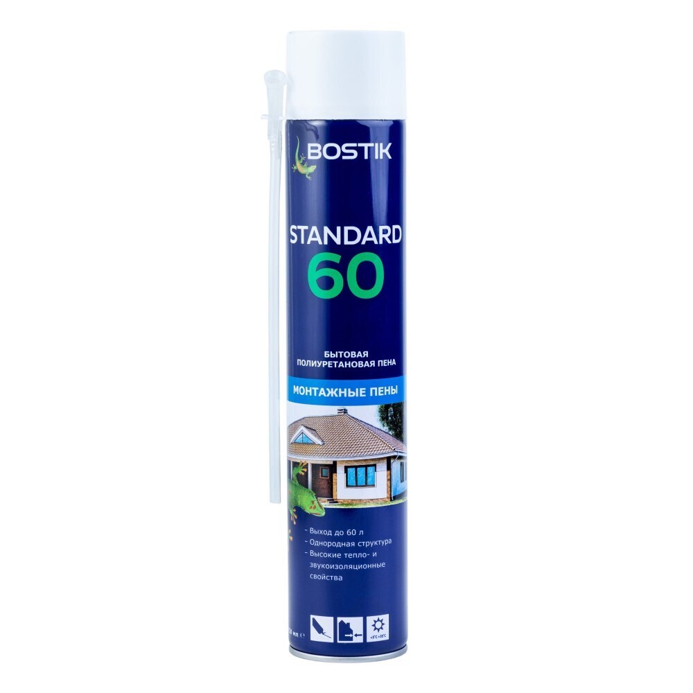 

Пена монтажная бытовая Bostik Standard 60 летняя 750 мл