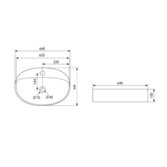 Раковина Abber Bequem 64 см накладная белая матовая (AC2112MW) - фото 2