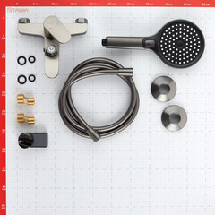 Смеситель для ванны Corsa Deco CX графит однорычажный с коротким изливом с лейкой (FBTCX1MG) - фото 11