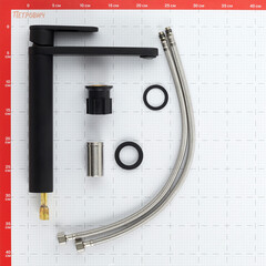 Смеситель для раковины высокий Corsa Deco FX однорычажный черный (FBFXLB) - фото 9