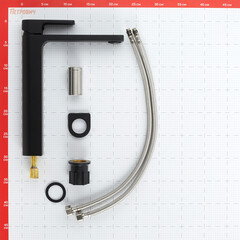 Смеситель для раковины высокий Corsa Deco TX однорычажный черный (FBTXLB) - фото 9