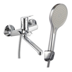 Смеситель для ванны Corsa Deco KX хром однорычажный со средним изливом с лейкой (FBTKX2) - фото 10