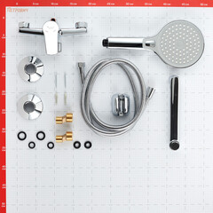 Смеситель для ванны Corsa Deco KX хром однорычажный со средним изливом с лейкой (FBTKX2) - фото 11