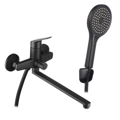 Смеситель для ванны Corsa Deco KX черный матовый однорычажный с длинным изливом с лейкой (FBTKX3B) - фото 10