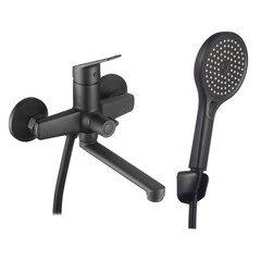 Смеситель для ванны Corsa Deco KX черный матовый однорычажный со средним изливом с лейкой (FBTKX2B) - фото 10