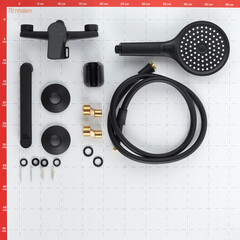 Смеситель для ванны Corsa Deco KX черный матовый однорычажный со средним изливом с лейкой (FBTKX2B) - фото 11