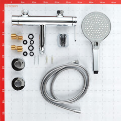 Смеситель для ванны Corsa Deco VX хром однорычажный с коротким изливом с лейкой (FBTVX1) - фото 11