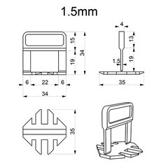 Система выравнивания плитки Beorol 1,5 мм зажим ворота (100 шт.) - фото 4