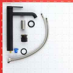 Смеситель для раковины высокий Corsa Deco VX однорычажный черный (FBVXLB) - фото 8