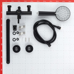 Смеситель для ванны Сorsa Deco AS черный однорычажный с длинным изливом с лейкой (FBTAS3B) - фото 12